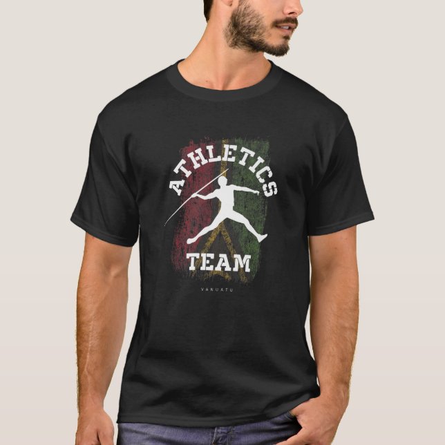 Javelin Throw Vanuatu Athletics Sports Player T-Shirt (Front)
