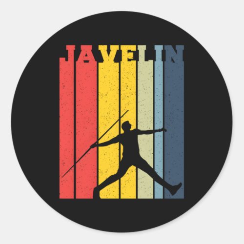 Javelin Thrower Athlete Track And Field Throwing Classic Round Sticker