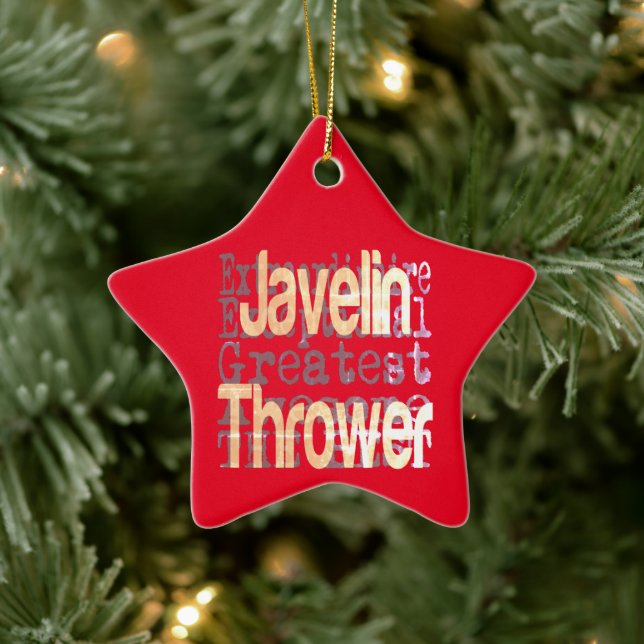 Javelin Thrower Extraordinaire Ceramic Ornament (Tree)