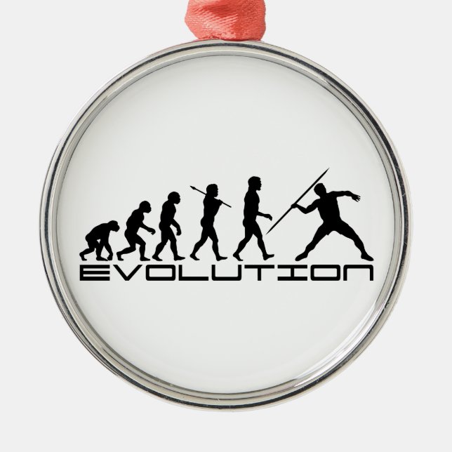 Javelin Track and Field Sport Evolution Art Metal Ornament (Front)