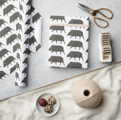 Javelina Desert Animals Pattern Gift Wrapping Paper