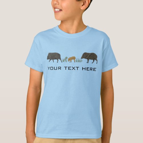 Javelina Family Portrait Desert Animals CUSTOMIZED T_Shirt