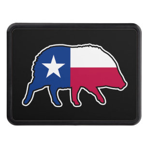 Javelina Silhouette with Texas Flag Hitch Cover