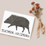 Javelina TUCSON Desert Wild Animal Peccary Nature Postcard<br><div class="desc">Customize this cute javelina card by adding your own text. Check my shop for more!

If you buy it,  thank you! Be sure to share a pic on Instagram of it in action and tag me @shoshannahscribbles :)</div>