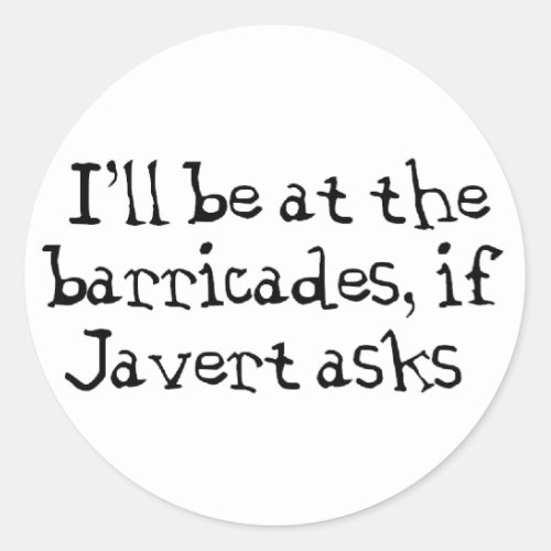 Javert Les Miserables Classic Round Sticker