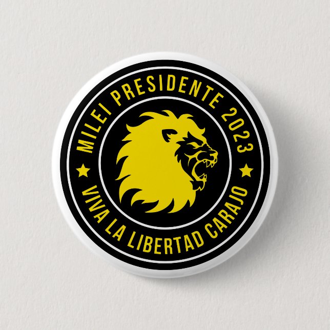 Javier Milei Presidente Argentina 2023 Button Pin (Front)
