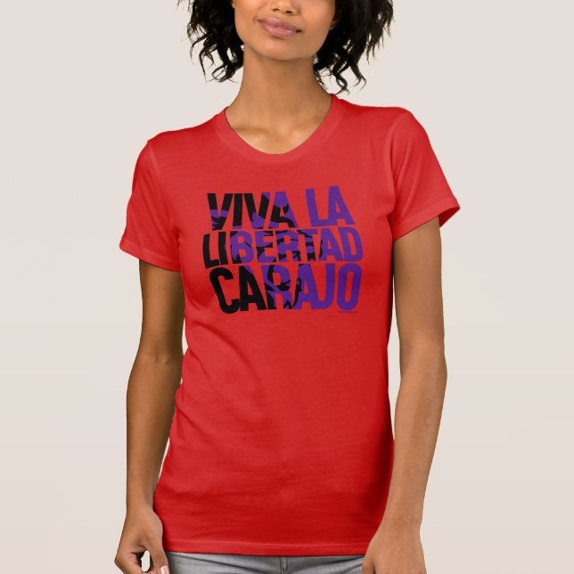 Javier Milei Viva La Libertad Carajo Lion Text T-Shirt (Front)