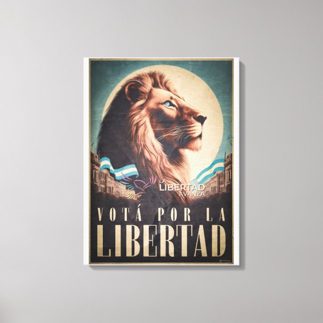 Javier Milei VOTÁ POR LA LIBERTAD Poster Canvas Print (Front)