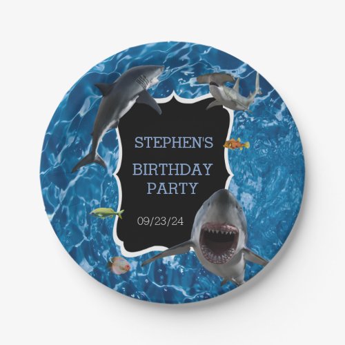 Jaw_Some Great White Shark Birthday   Paper Plates