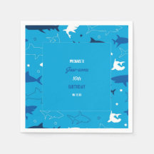 Jaw-some Shark Birthday Party Napkin