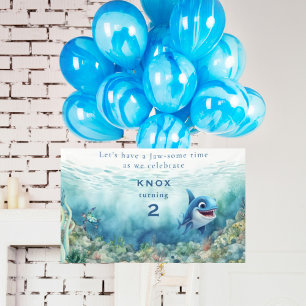 Jaw-some Shark Bite Birthday Party Welcome Sign