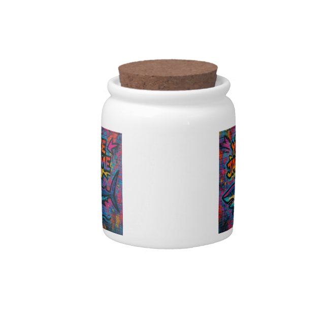 Jaw-some Shark Graffiti Candy Jar (Front)