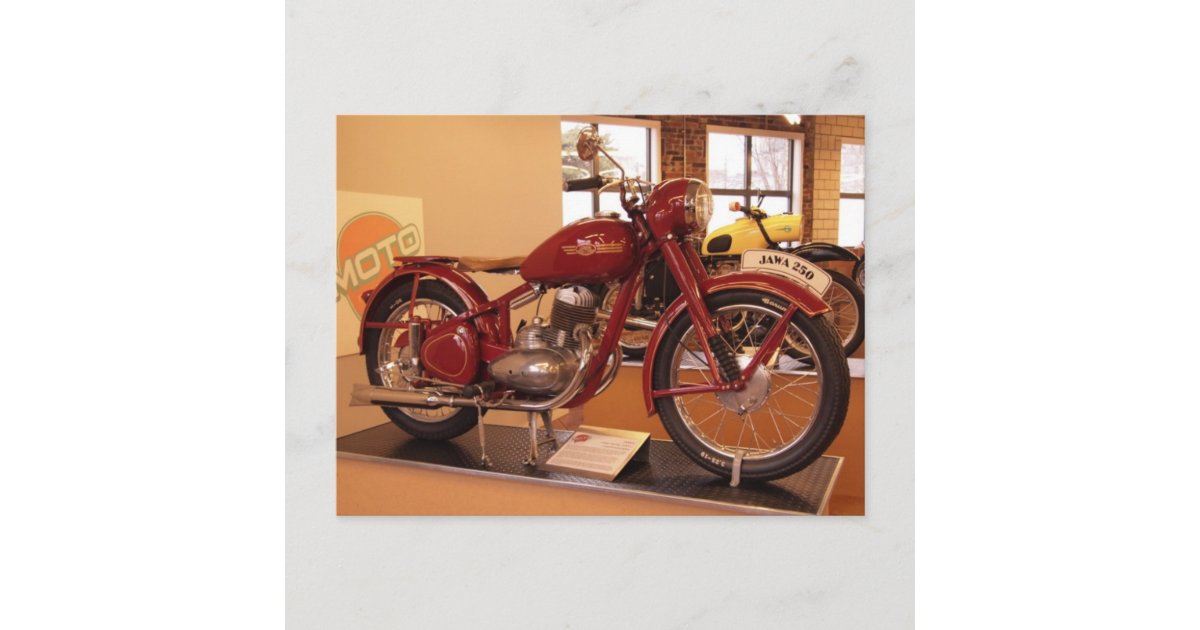 Jawa 250 Vintage Motorcycle MOTO Museum St Louis Postcard | Zazzle