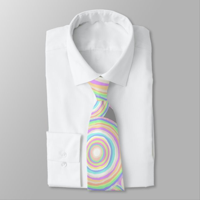 Jawbreaker Slice Candy Seamless Pattern Neck Tie (Tied)