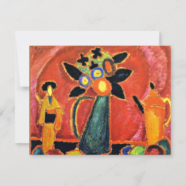 Jawlensky - Japanese Flower, colorful painting Card (Front)