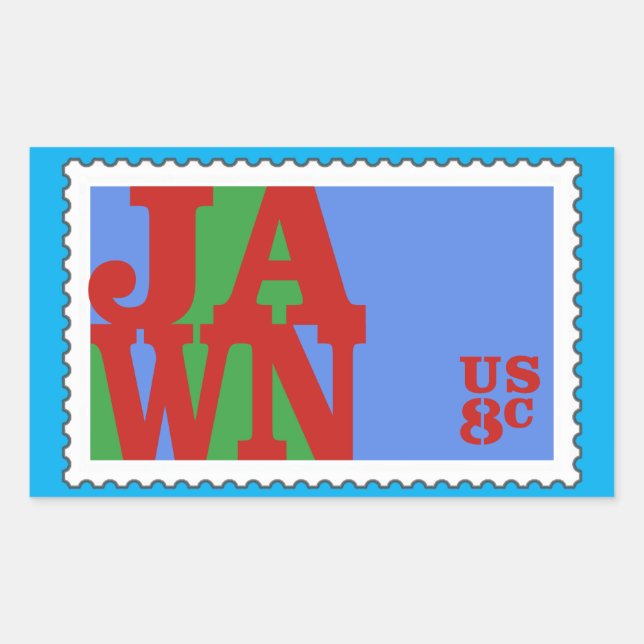 JAWN Philly 70s Love Stamp Parody Rectangular Sticker (Front)