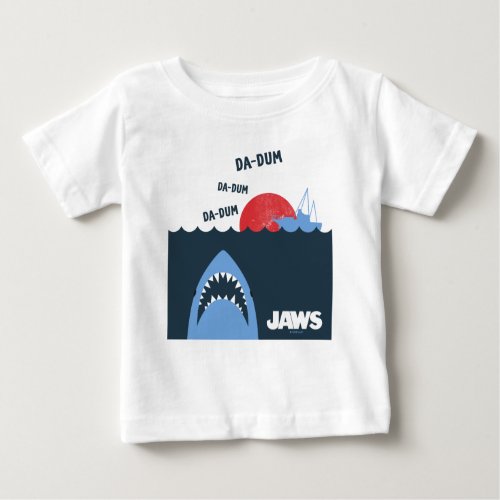 Jaws Below Water Silhouette Graphic Baby T_Shirt