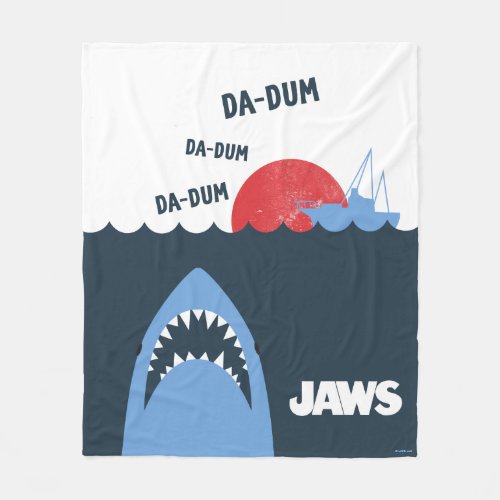 Jaws Below Water Silhouette Graphic Fleece Blanket