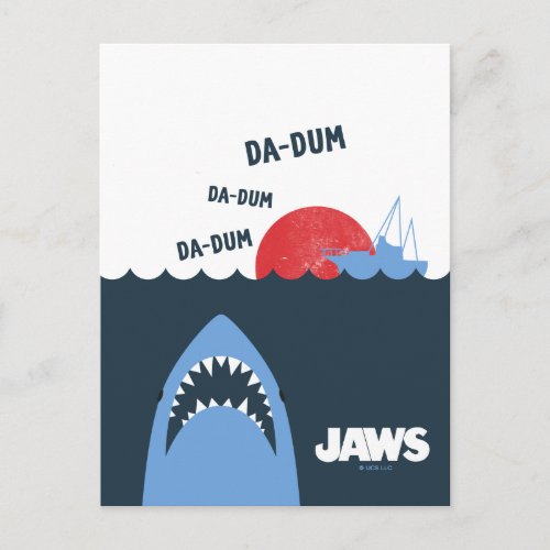 Jaws Below Water Silhouette Graphic Postcard