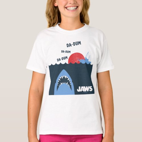 Jaws Below Water Silhouette Graphic T_Shirt