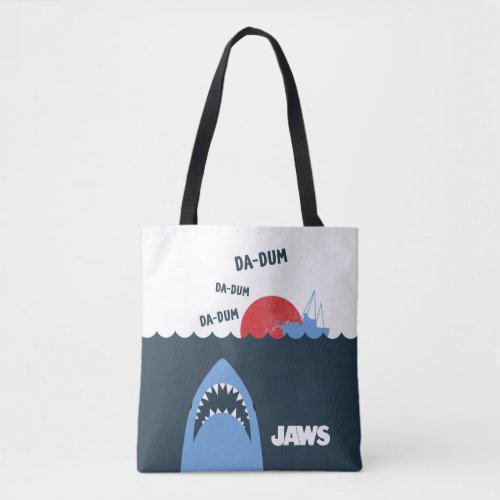 Jaws Below Water Silhouette Graphic Tote Bag