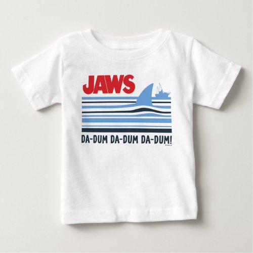 Jaws Da_Dum Shark Fin Stripe Graphic Baby T_Shirt