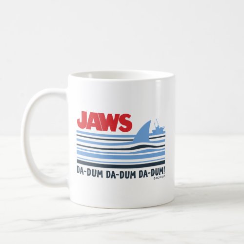 Jaws Da_Dum Shark Fin Stripe Graphic Coffee Mug