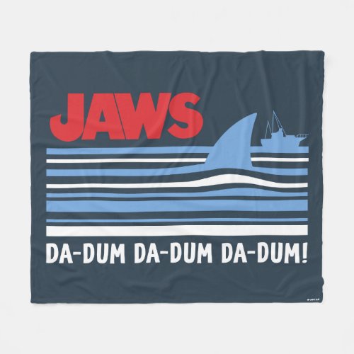 Jaws Da_Dum Shark Fin Stripe Graphic Fleece Blanket