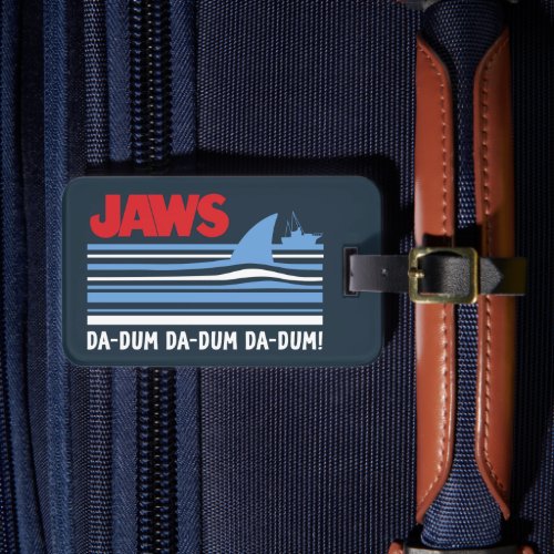 Jaws Da_Dum Shark Fin Stripe Graphic Luggage Tag
