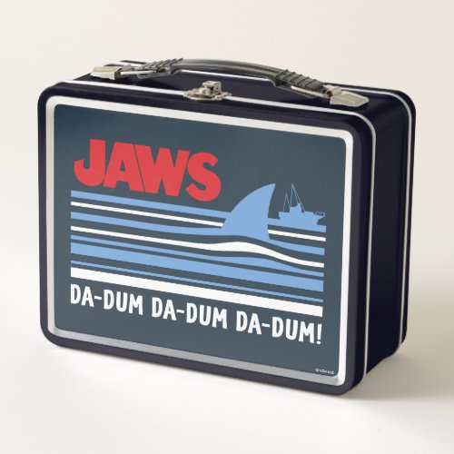 Jaws Da_Dum Shark Fin Stripe Graphic Metal Lunch Box