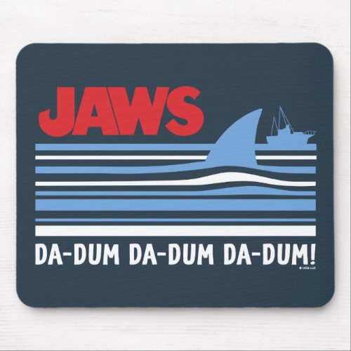 Jaws Da_Dum Shark Fin Stripe Graphic Mouse Pad