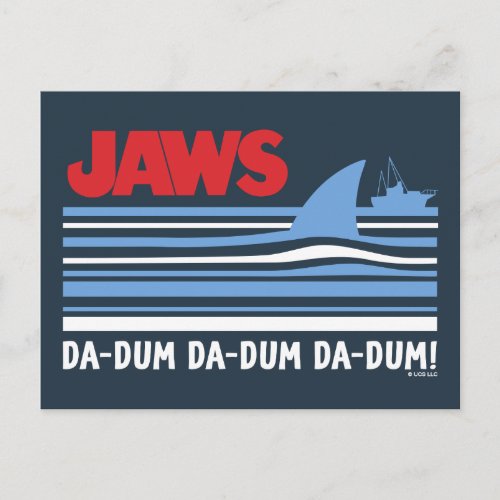 Jaws Da_Dum Shark Fin Stripe Graphic Postcard