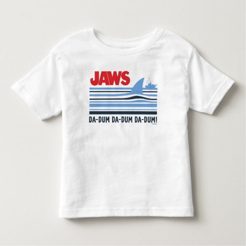 Jaws Da_Dum Shark Fin Stripe Graphic Toddler T_shirt