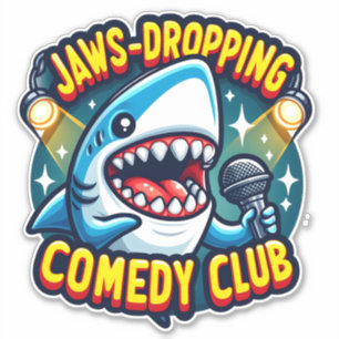 Jaws-Dropping Stand-Up: Shark at the Comedy Club Sticker