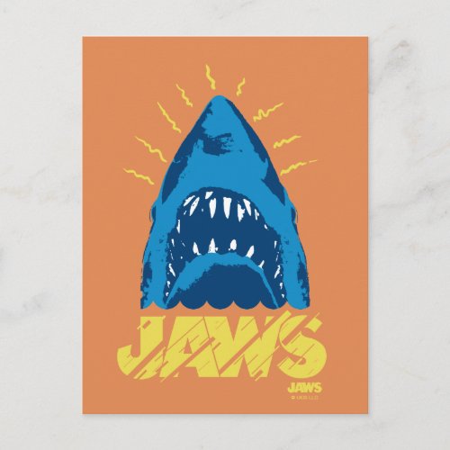 Jaws Illustration Breaching Water Postcard