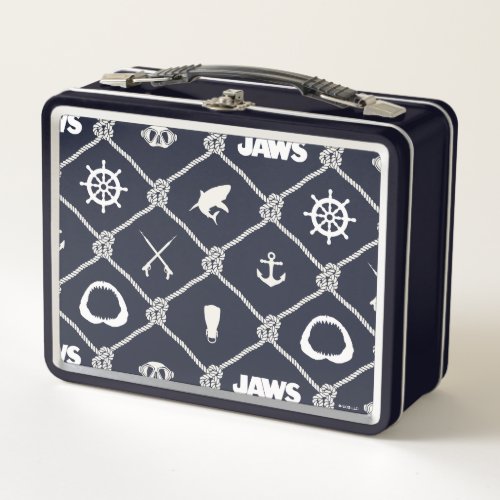 Jaws Nautical Silhouette Pattern Metal Lunch Box