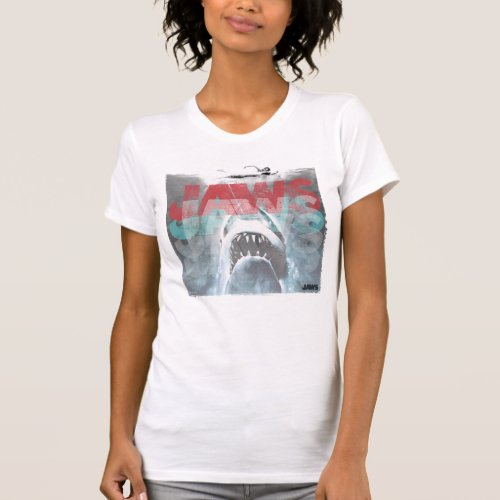 Jaws Offset Print Stylized Art T_Shirt
