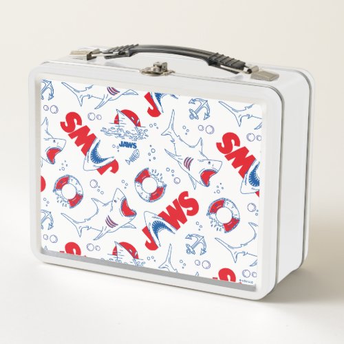 Jaws Outline Drawing Pattern Metal Lunch Box