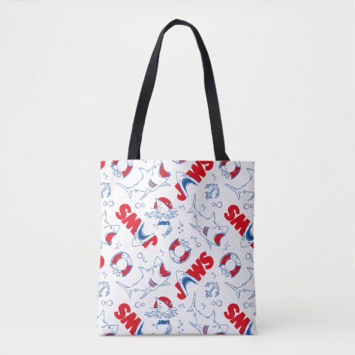 Jaws Outline Drawing Pattern Tote Bag