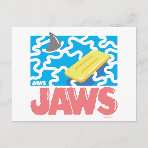 Jaws Retro Pool Illustration Postcard