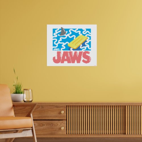 Jaws Retro Pool Illustration Poster