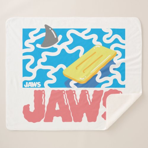 Jaws Retro Pool Illustration Sherpa Blanket