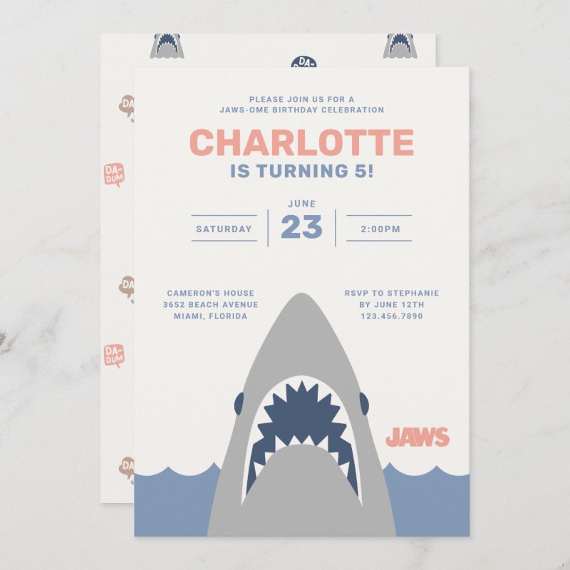 Jaws Shark | Girls Birthday Invitation