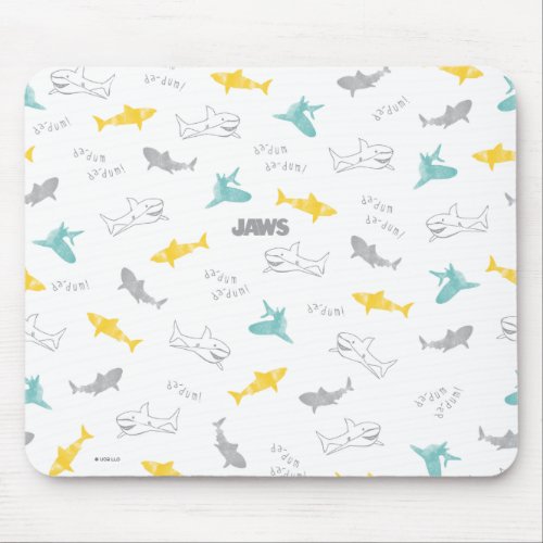 Jaws Shark Stamp Pattern Mouse Pad