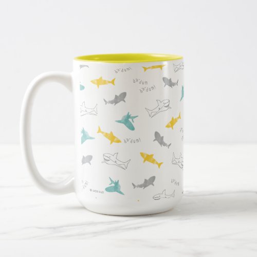 Jaws Shark Stamp Pattern Two_Tone Coffee Mug