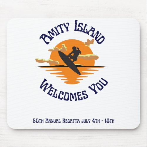 Jaws the movie Amity Island Welcomes you Mouse Pad