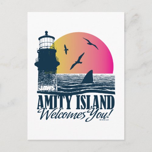 Jaws Vintage Amity Island Lighthouse Graphic Postcard