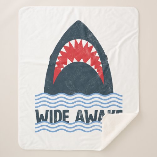 Jaws Wide Awake Simple Graphic Sherpa Blanket