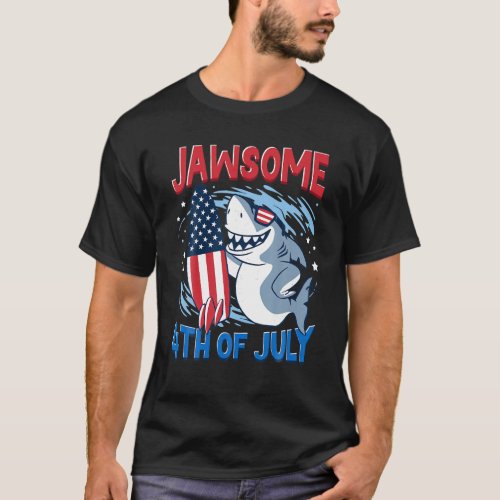 Jawsome 4th of July Outifts For Kids Boys Men Funn T_Shirt