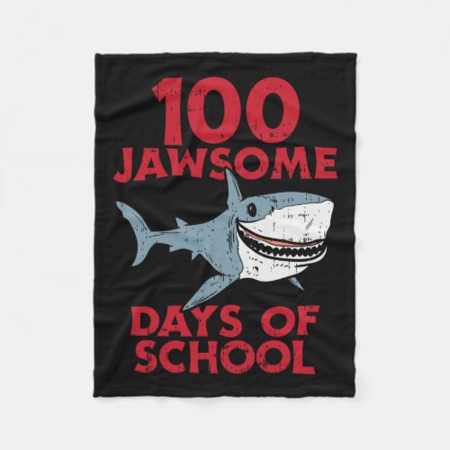 Jawsome Days School Shark 100th Day Boys Teacher G Fleece Blanket